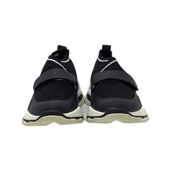 Steve Madden Knit Strap Medina Chunky Sneakers Womens 11 in Black/White - Picture 2 of 6